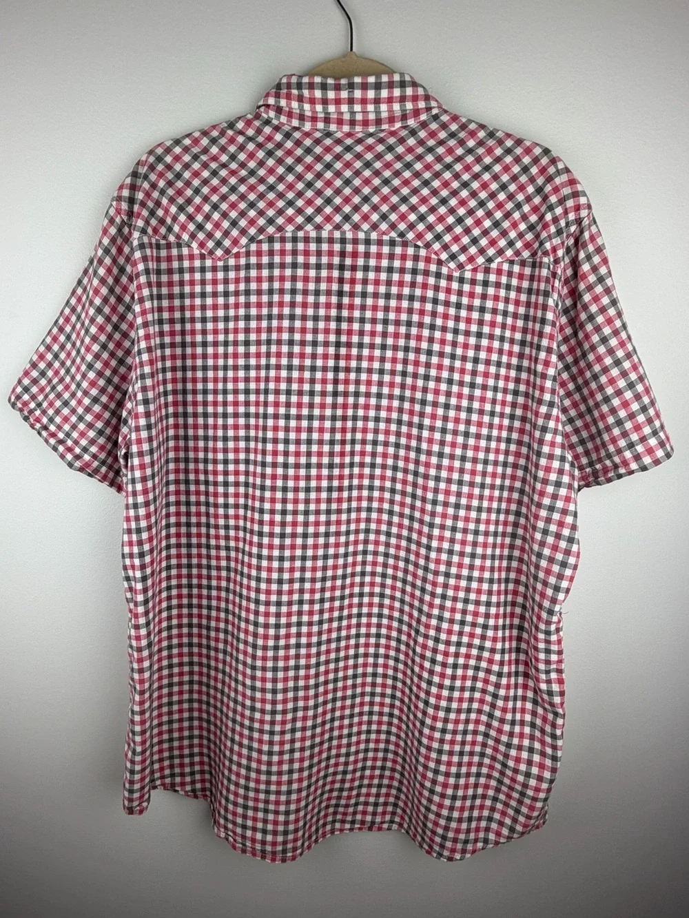 Polo by Ralph Lauren | Red, White & Grey Check Short-Sleeve Button-Down | XL